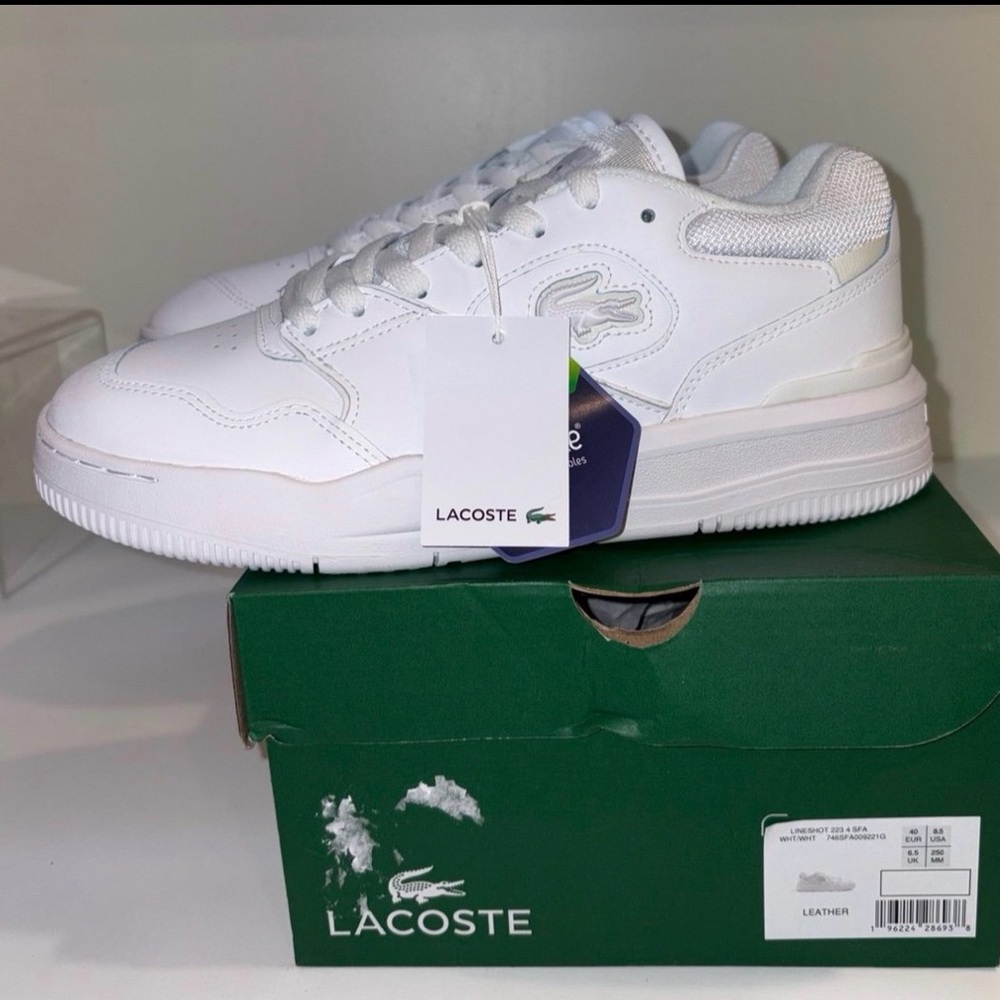 Lacoste Lineshot 223 4 SFA Women's Size 8.5 M White Sneakers